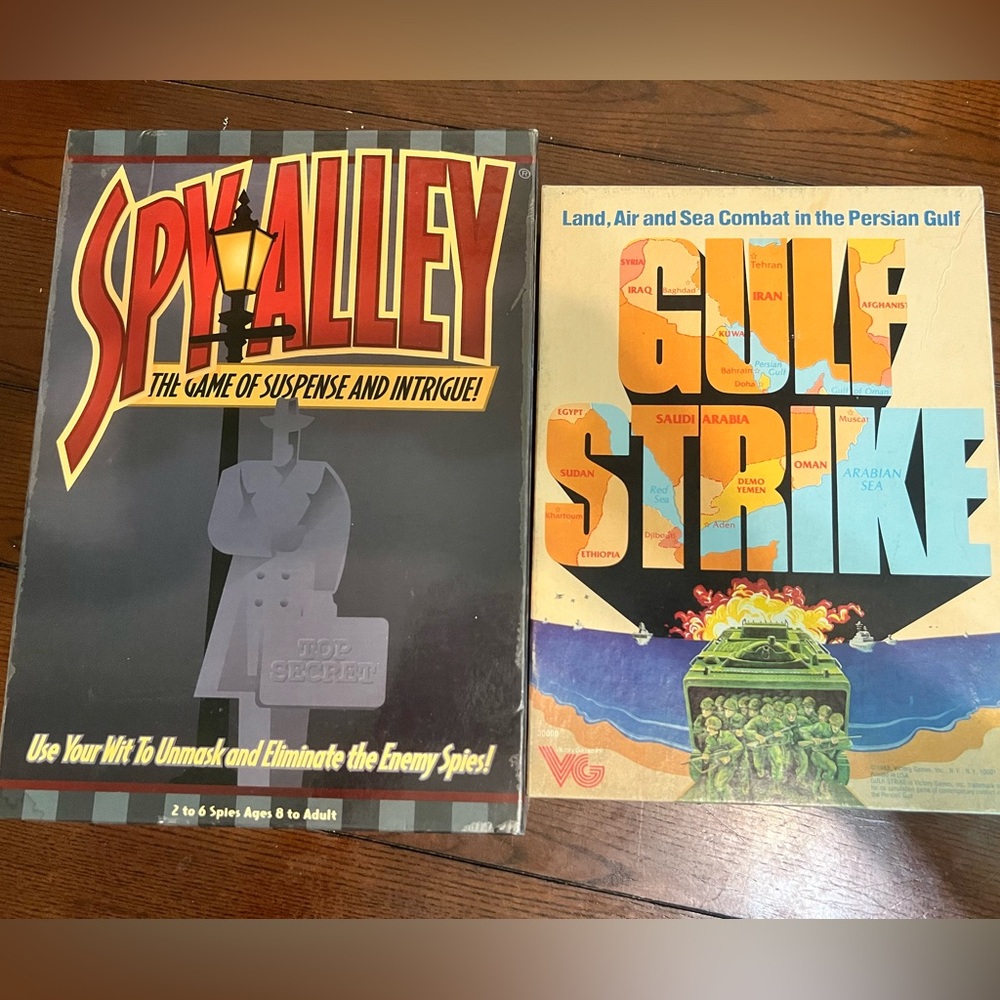 Vintage Gulf Strike and Spy Alley Board Games
